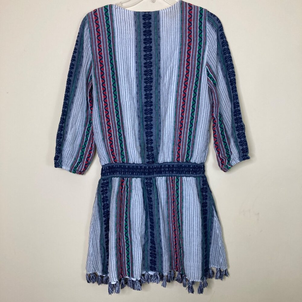 Alice + Olivia Dress Womens 8 FLAWED Nance Smocked Waist Embroidered Boho - Picture 2 of 13
